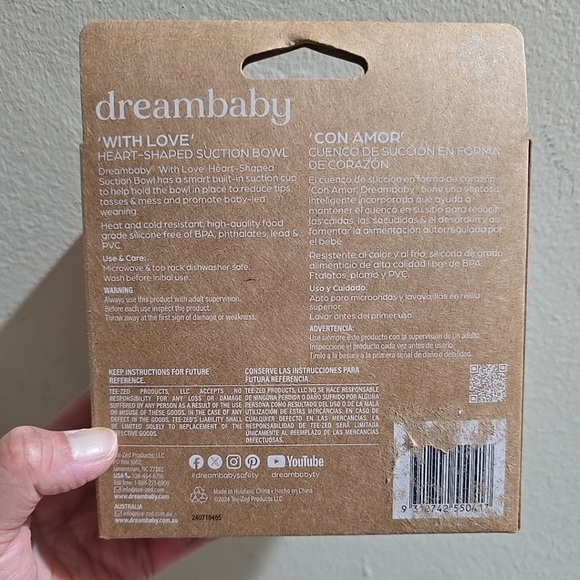 NIB Dreambaby With Love Heart Shaped Suction Bowl Pink 100% Food-Grade Silicone - Picture 4 of 4